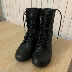 Black combat boots